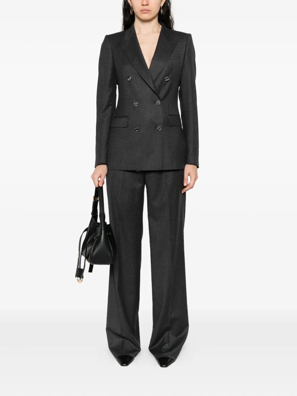 WOOL AND SILK PLEATED SUIT
