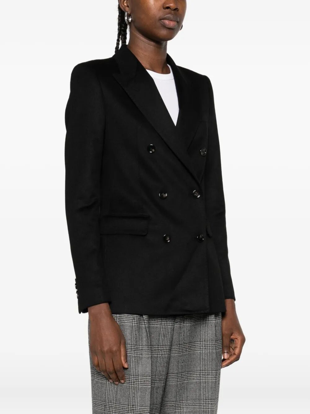 DOUBLE-BREASTED CAMEL WOOL BLAZER