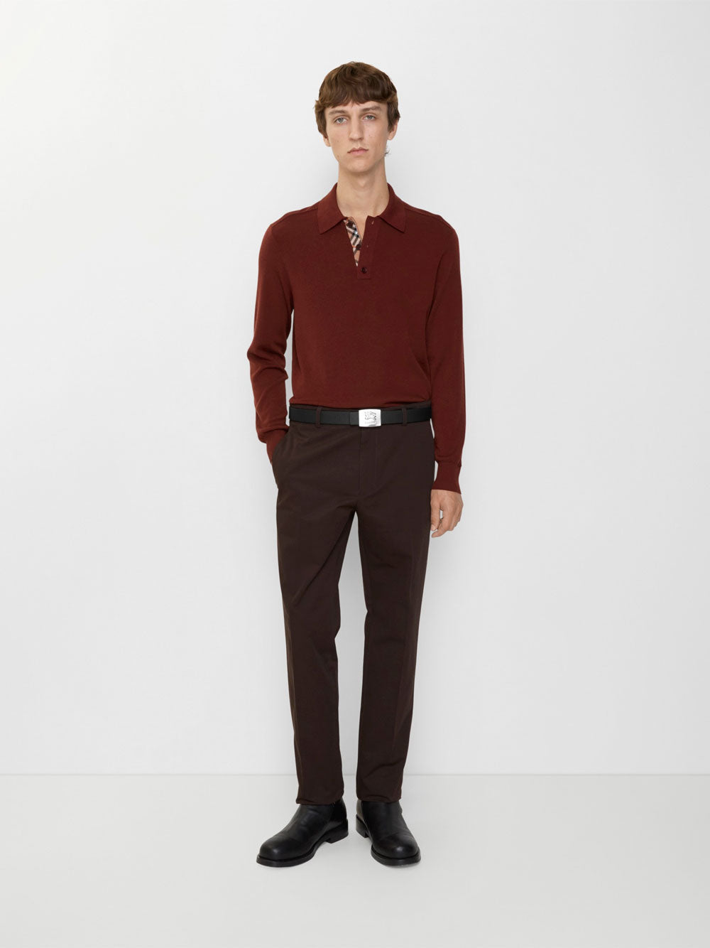 SLIM FIT COTTON CHINO TROUSERS