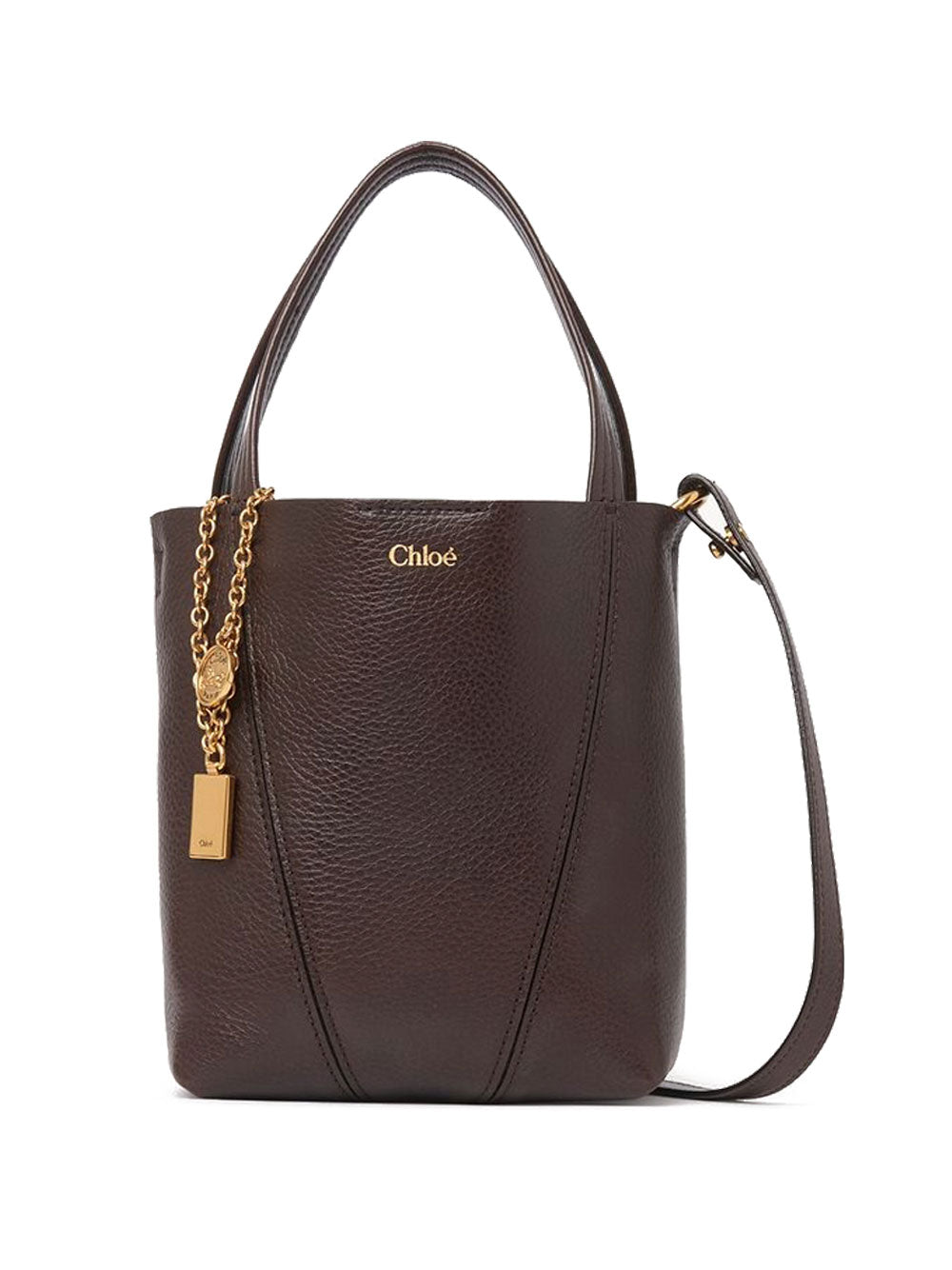 SMALL CHLOÉ SPIN TOTE BAG IN GRAINED LEATHER