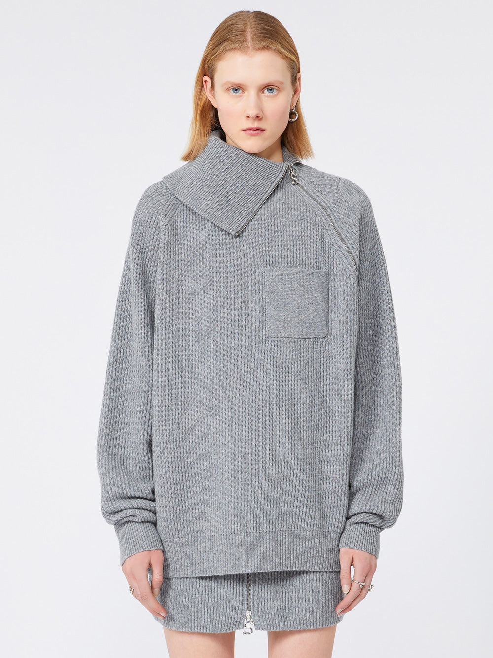 MAGLIA IN MISTO CASHMERE CON ZIP