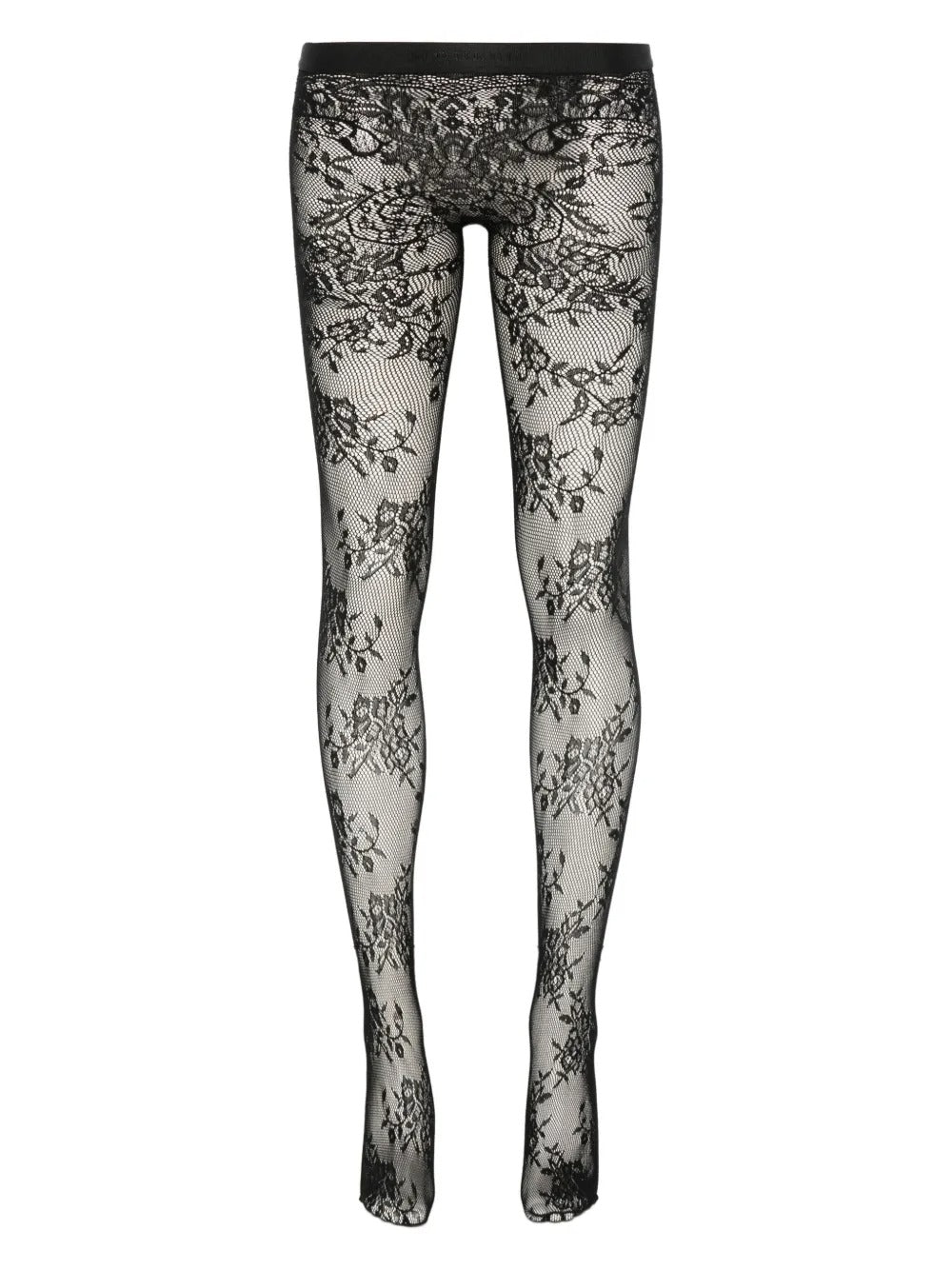 FLORAL LACE TIGHTS IN CRIMSON