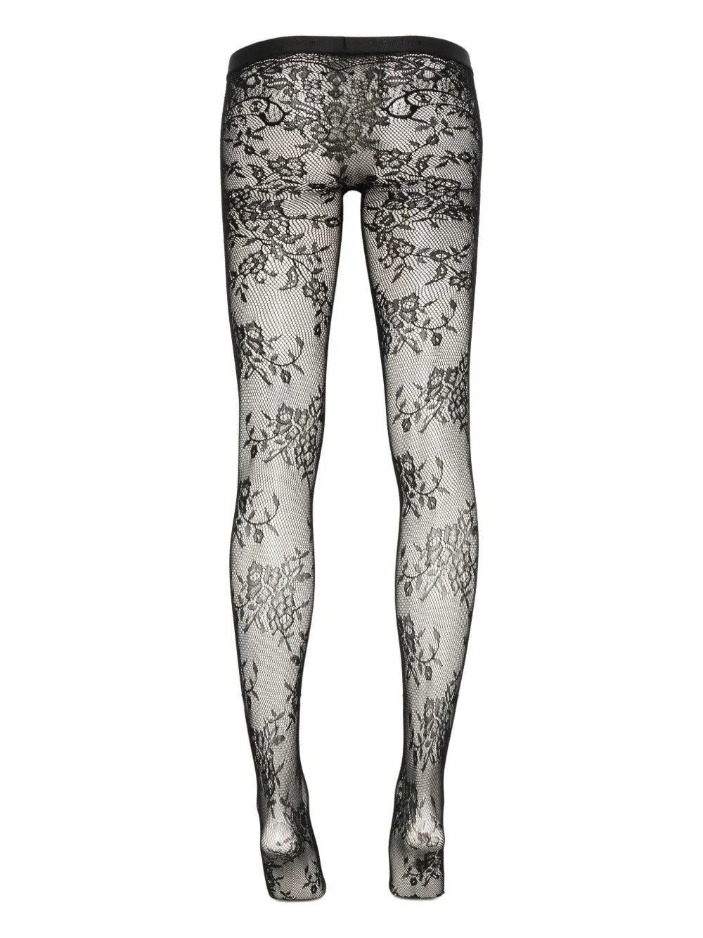 FLORAL LACE TIGHTS IN CRIMSON