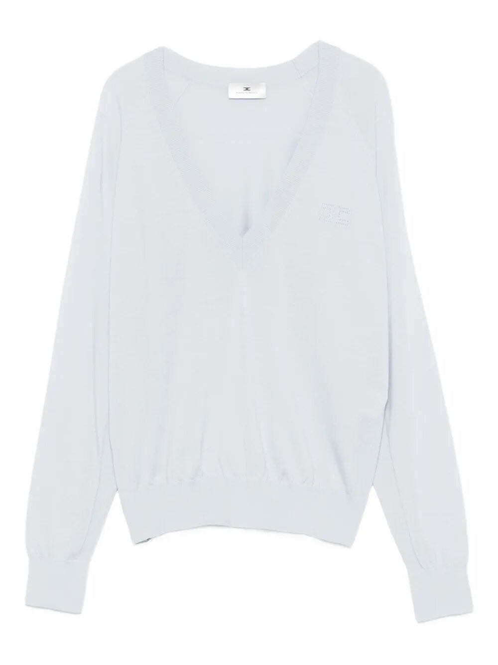 WOOL BLEND TRICOT V-NECK SWEATER