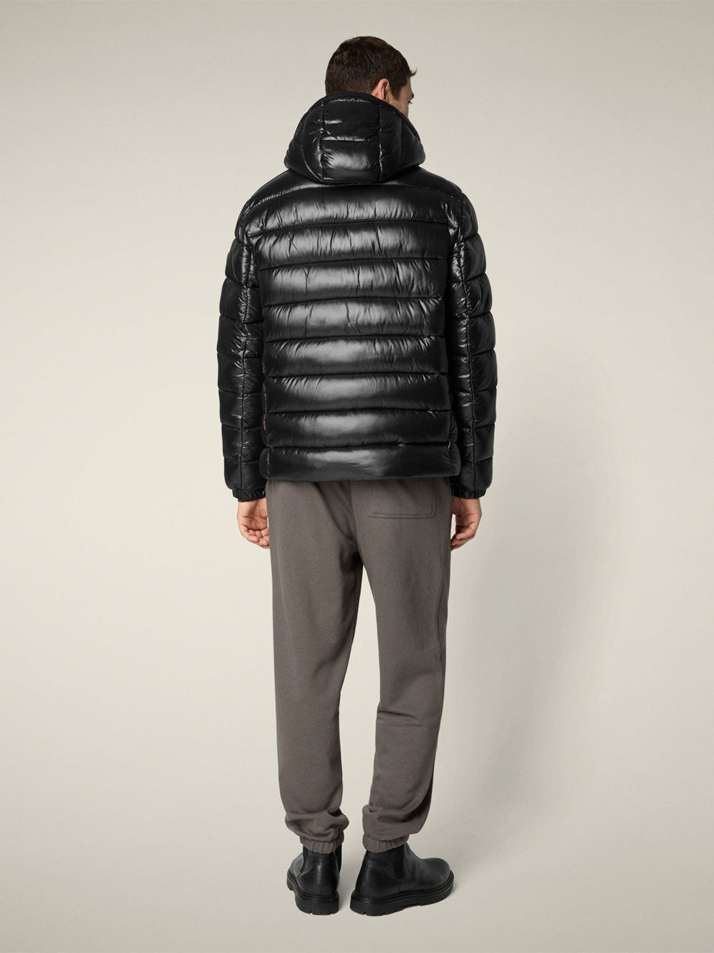 FLORIAN DOWN JACKET WITH LACQUERED FINISH AND REMOVABLE HOOD