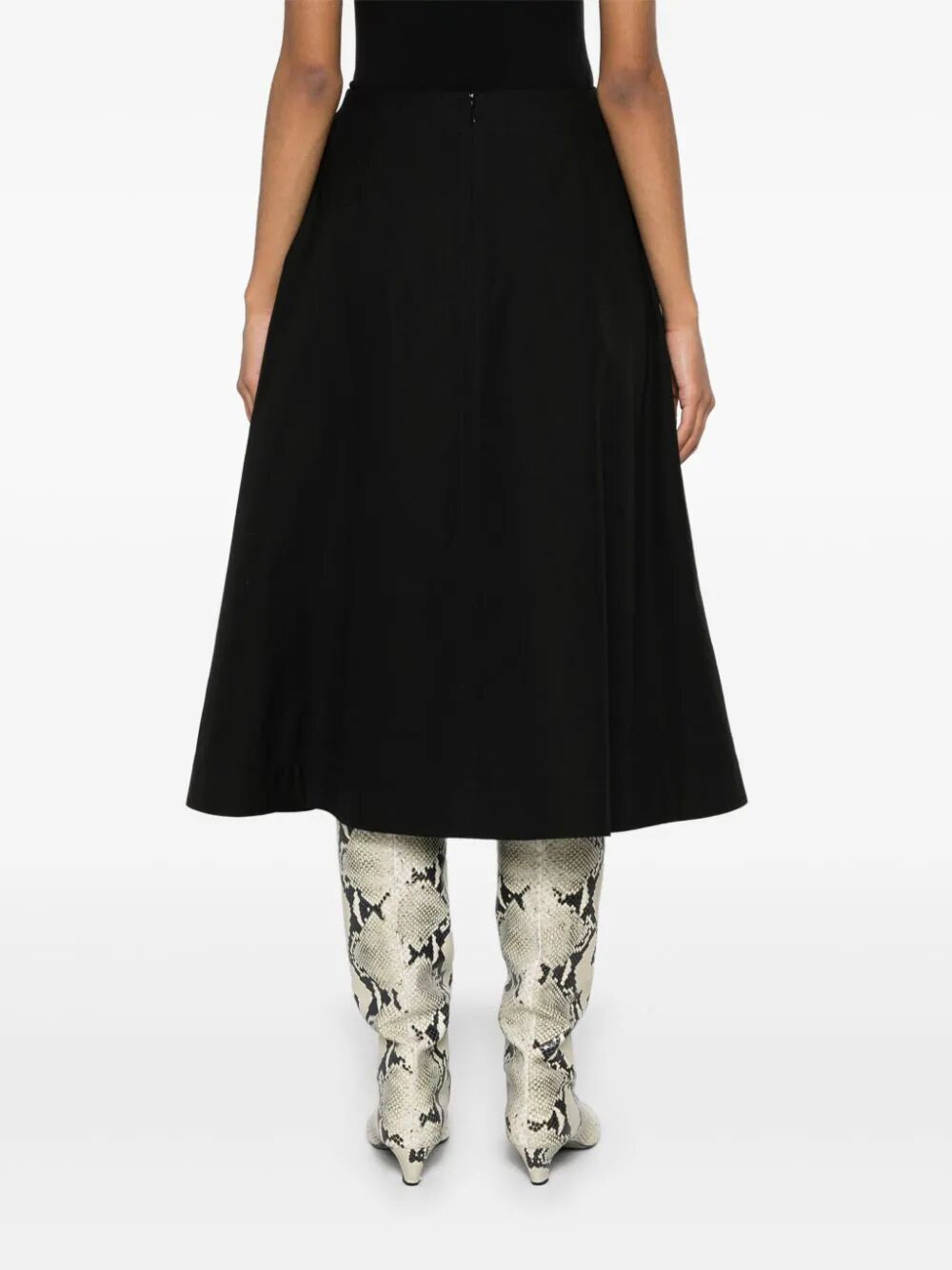 FLARED COTTON MIDI SKIRT