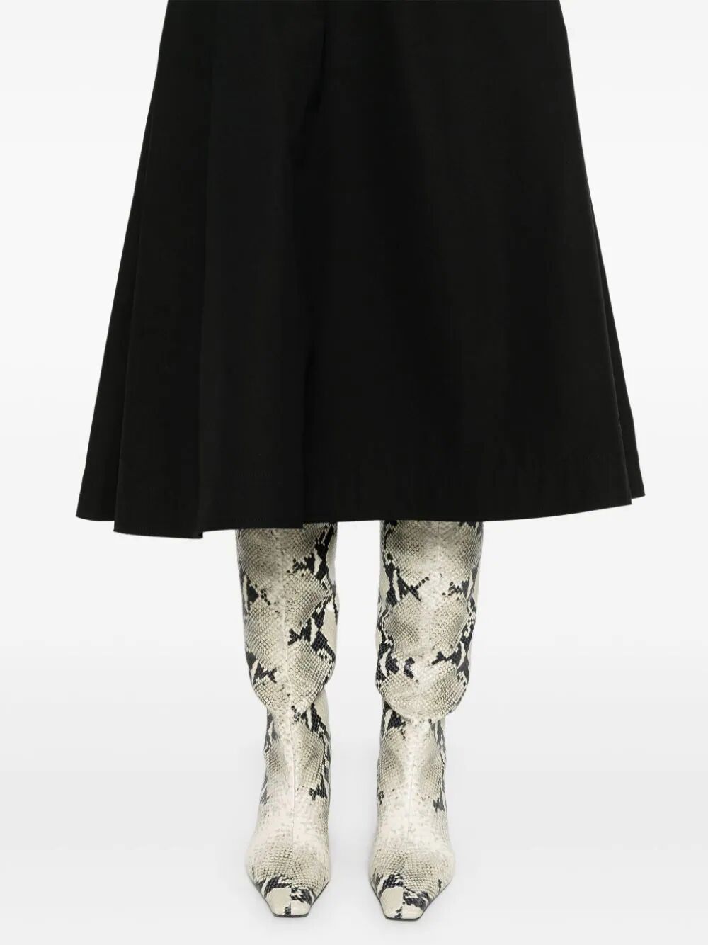 FLARED COTTON MIDI SKIRT