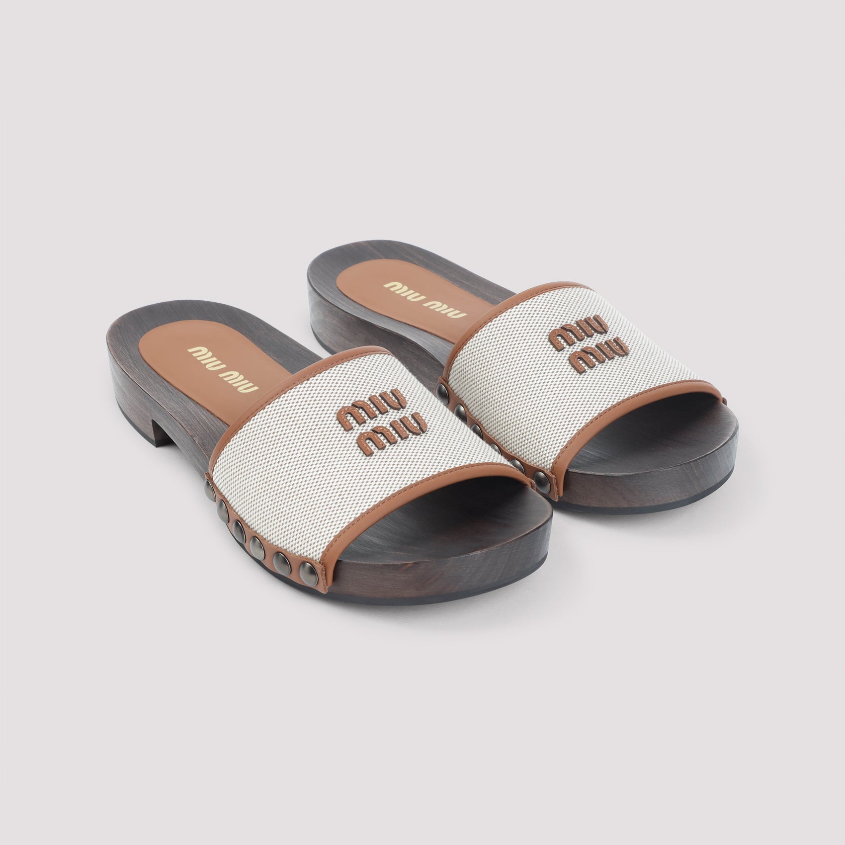 Canvas and Leather Clogs