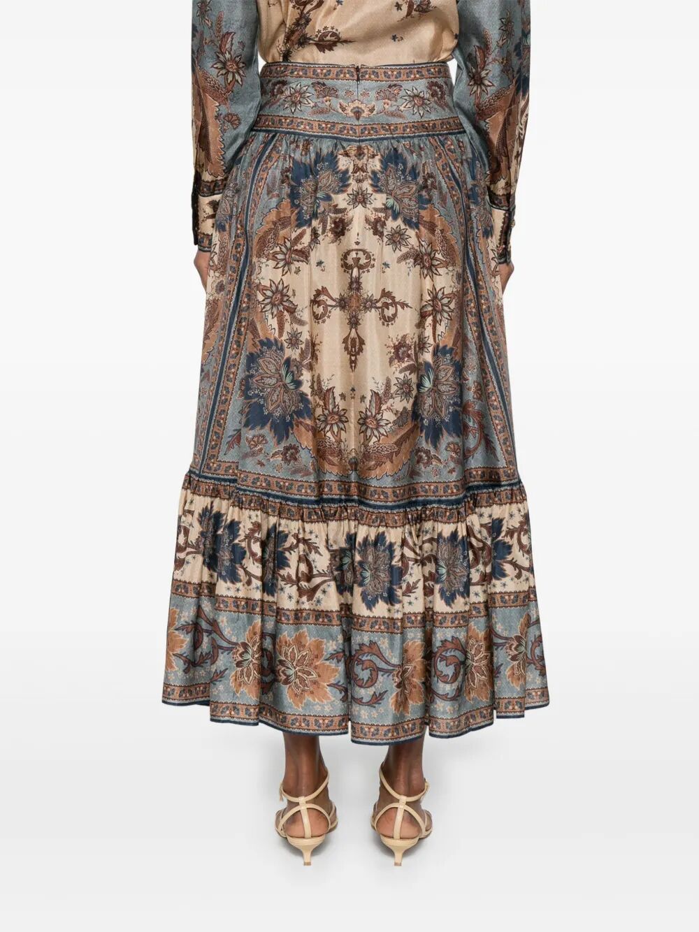 ASCENSION TIERED MIDI SKIRT