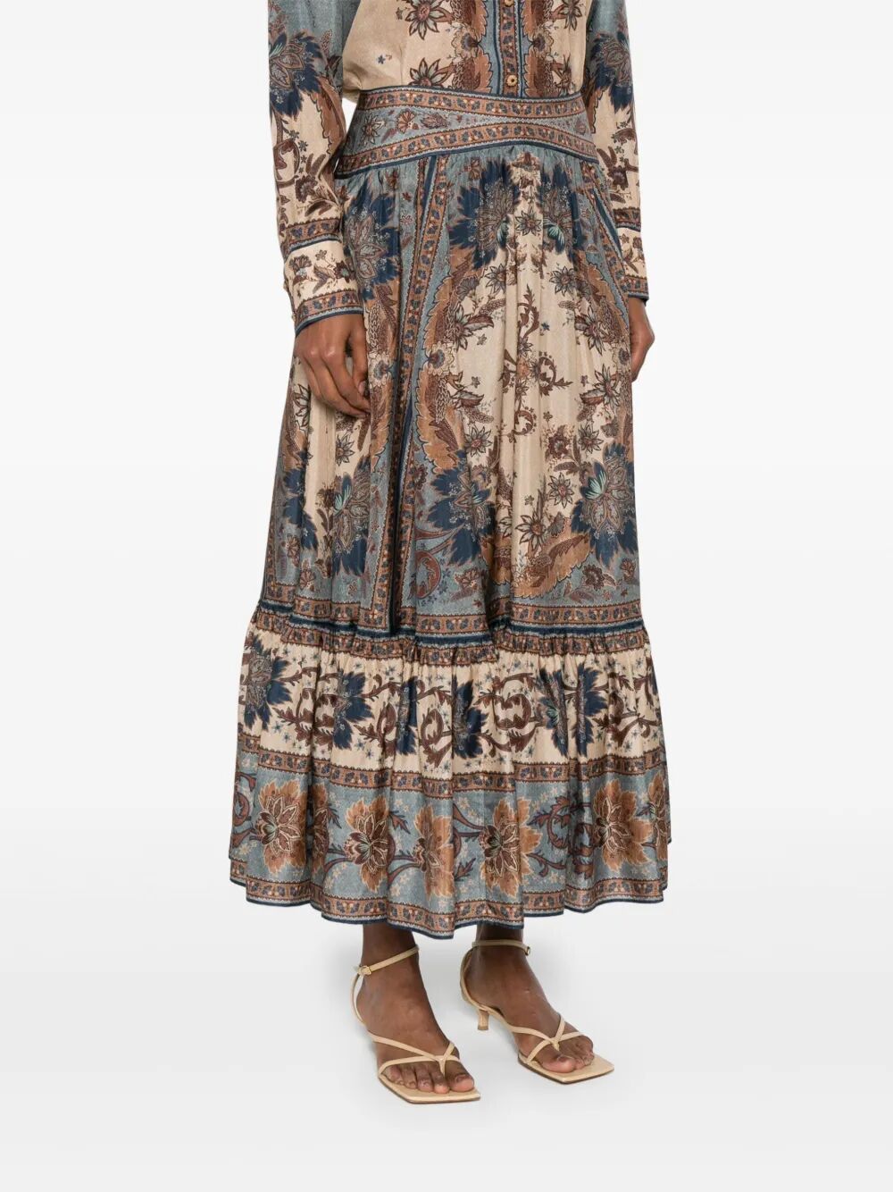 ASCENSION TIERED MIDI SKIRT