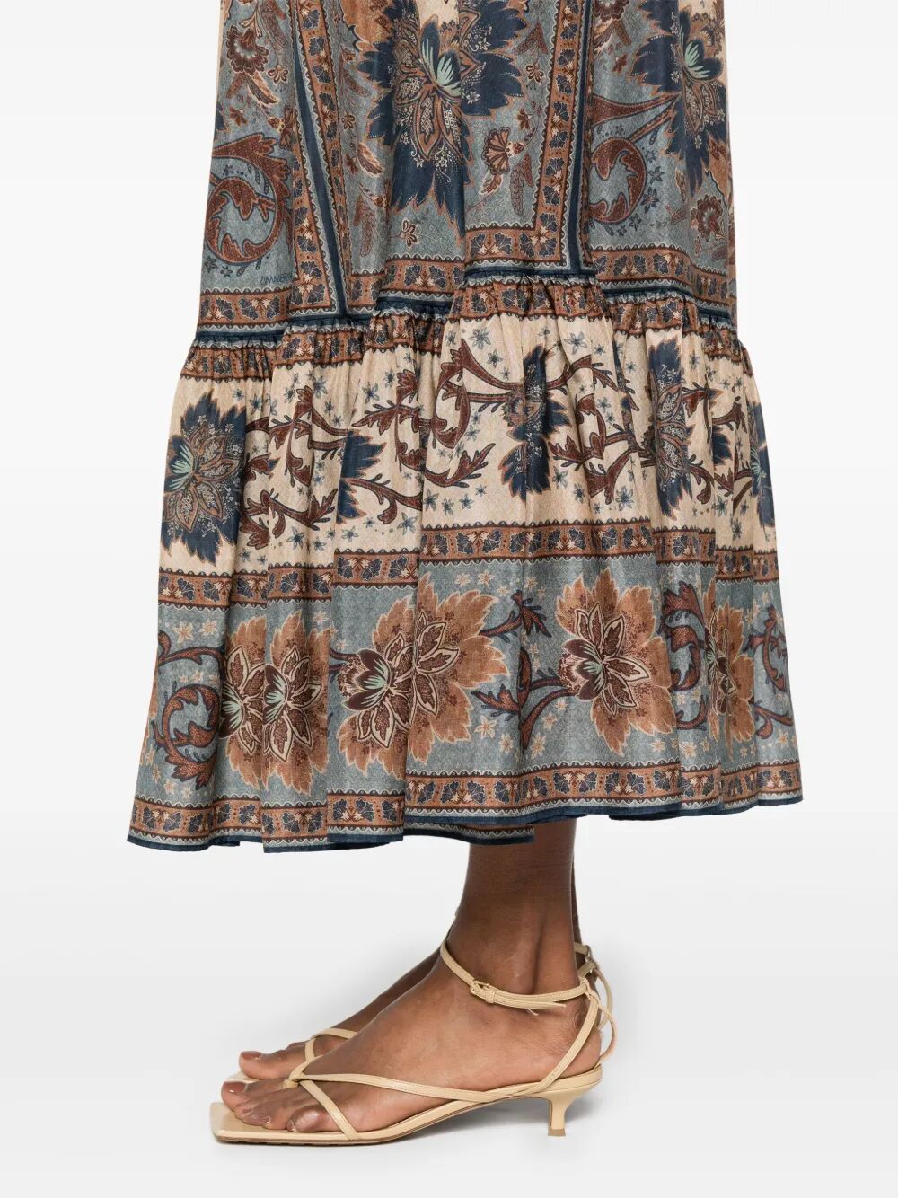 ASCENSION TIERED MIDI SKIRT