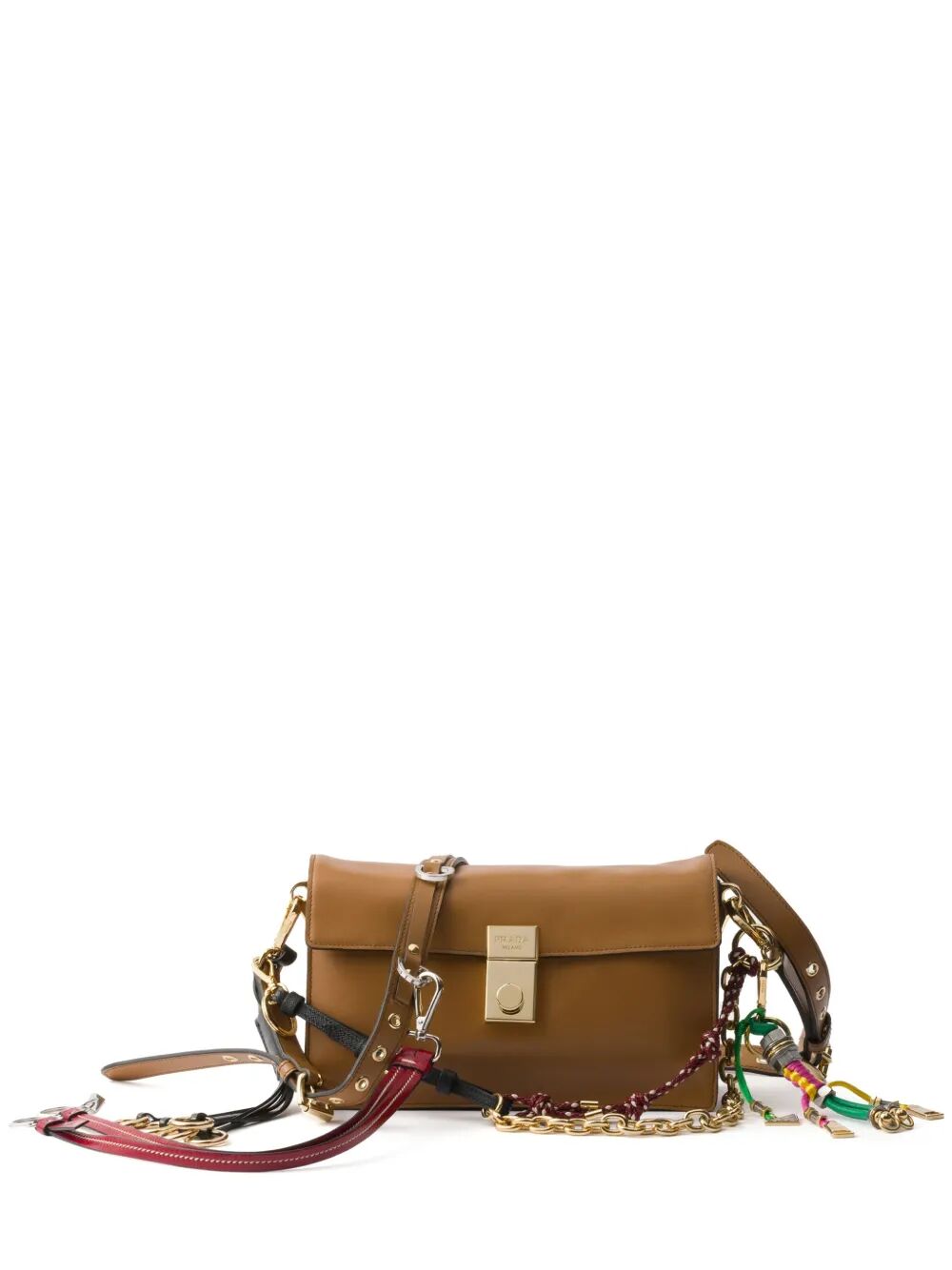 SOFT SOUND SMALL LEATHER SHOULDER BAG WITH CHARMS