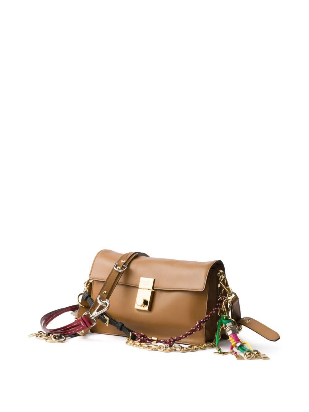 SOFT SOUND SMALL LEATHER SHOULDER BAG WITH CHARMS