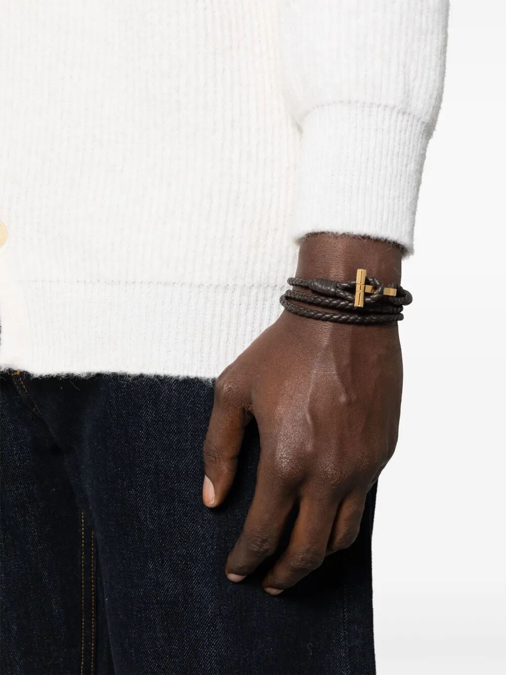 BRAIDED T-LOGO BRACELET