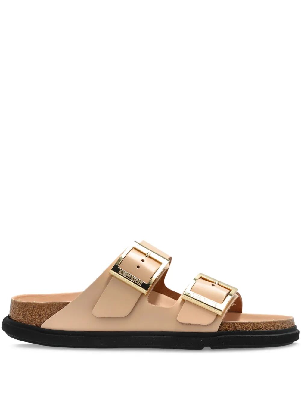 ARIZONA DROPLET BUCKLE SHINY LEATHER SANDALS