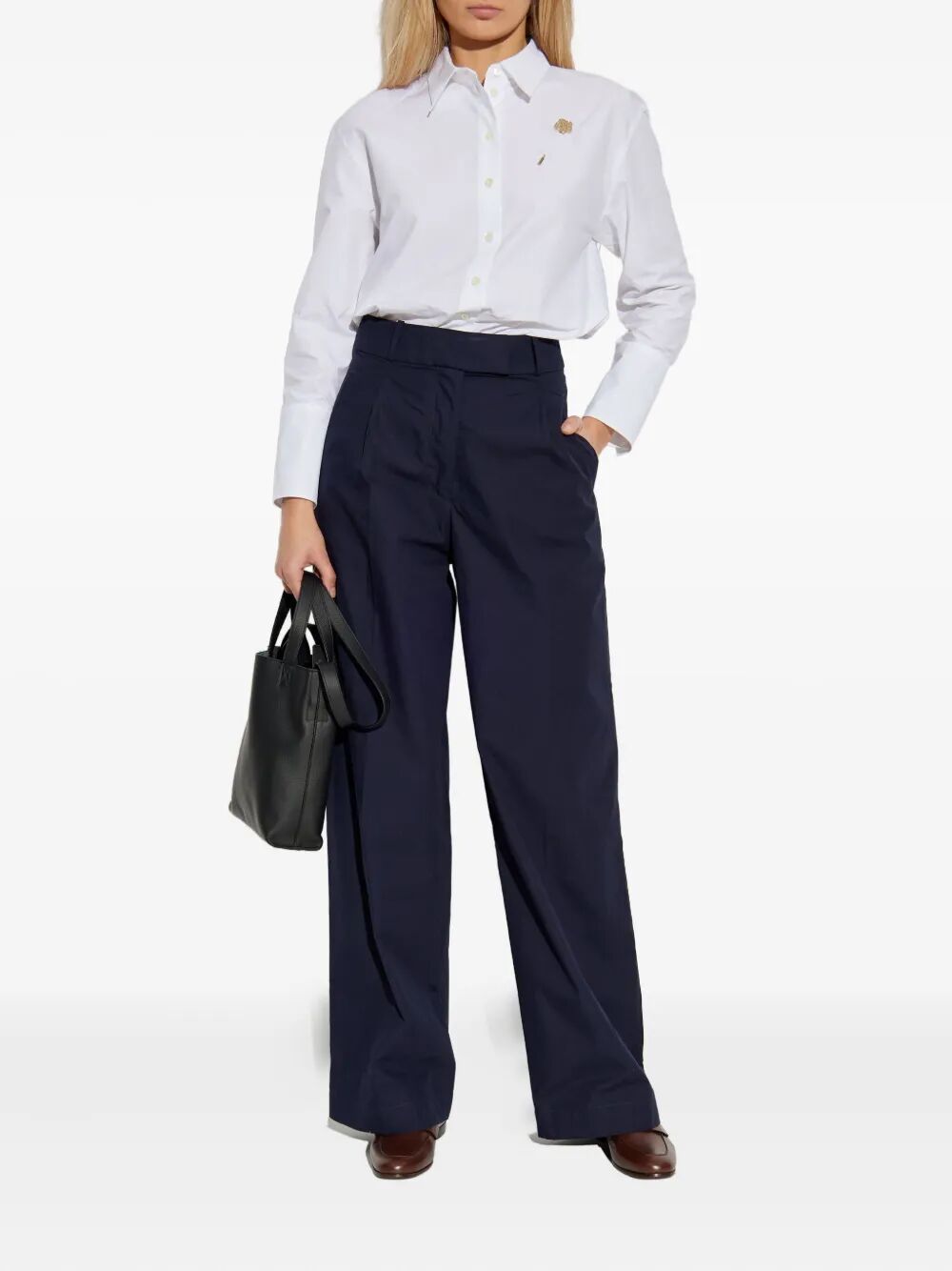 VERONICA PLEATED COTTON TROUSERS