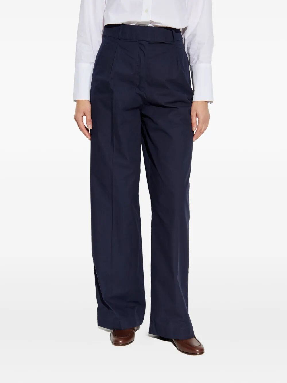 VERONICA PLEATED COTTON TROUSERS