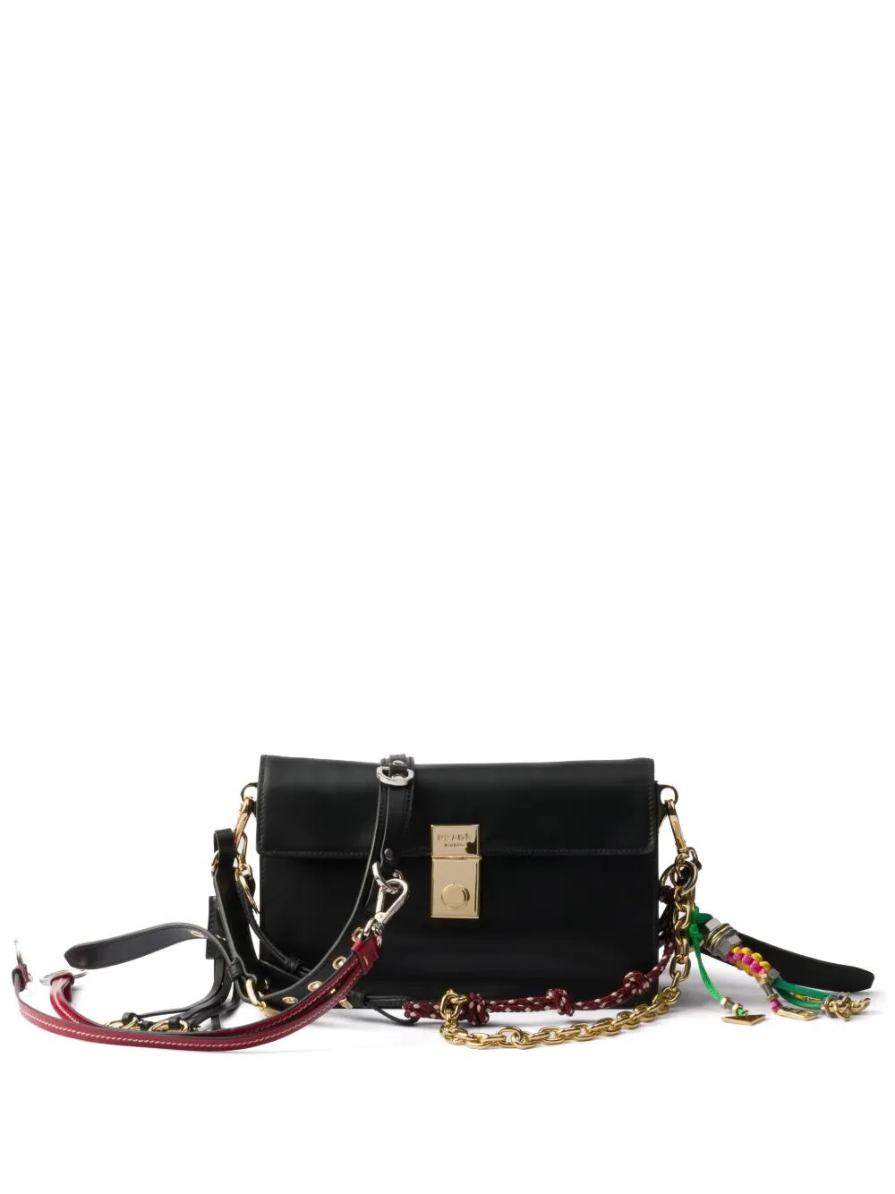 SOFT SOUND SMALL LEATHER SHOULDER BAG WITH CHARMS