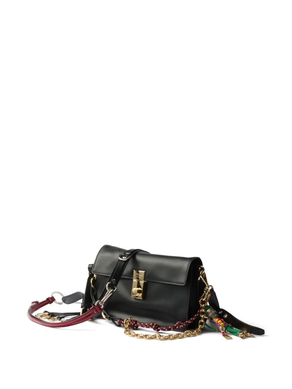 SOFT SOUND SMALL LEATHER SHOULDER BAG WITH CHARMS