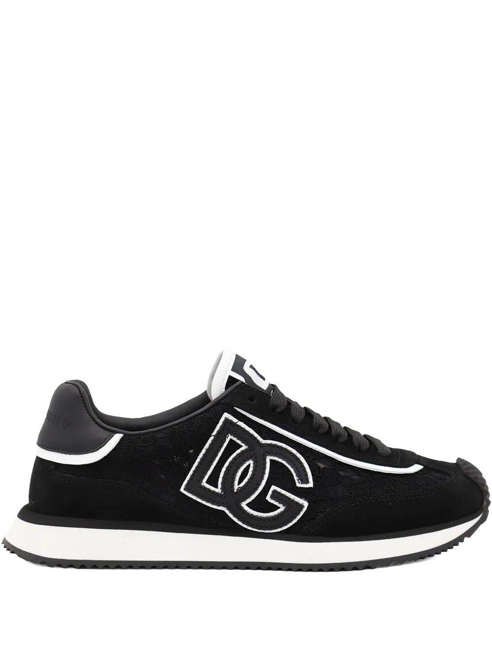 DG CUSHION LACE-DETAILED SUEDE SNEAKERS