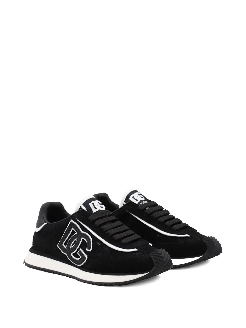 DG CUSHION LACE-DETAILED SUEDE SNEAKERS