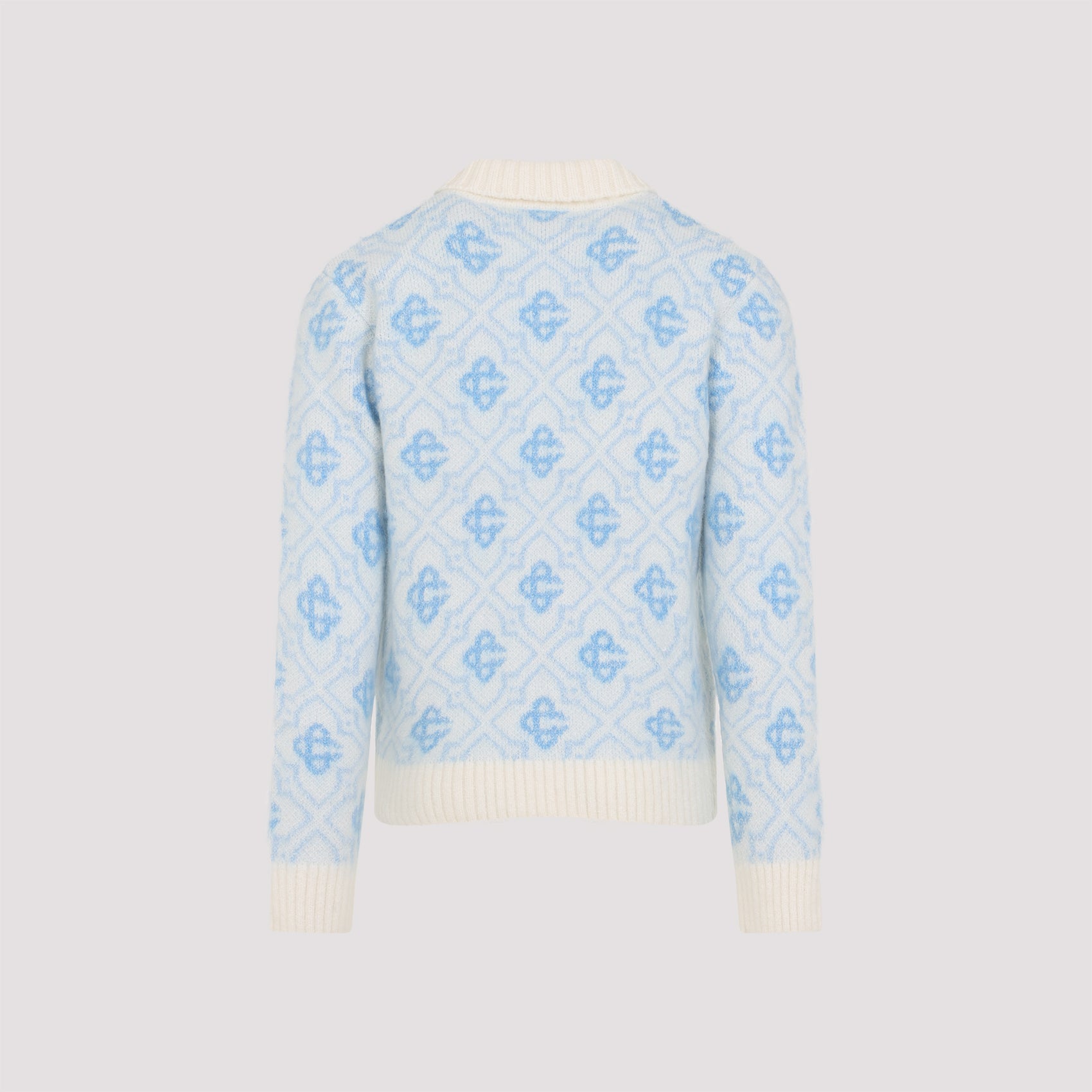 Monogram Zip Up Sweater