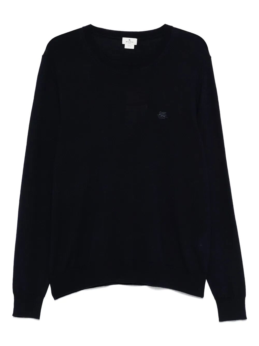 EMBROIDERED-LOGO WOOL CREW NECK SWEATER