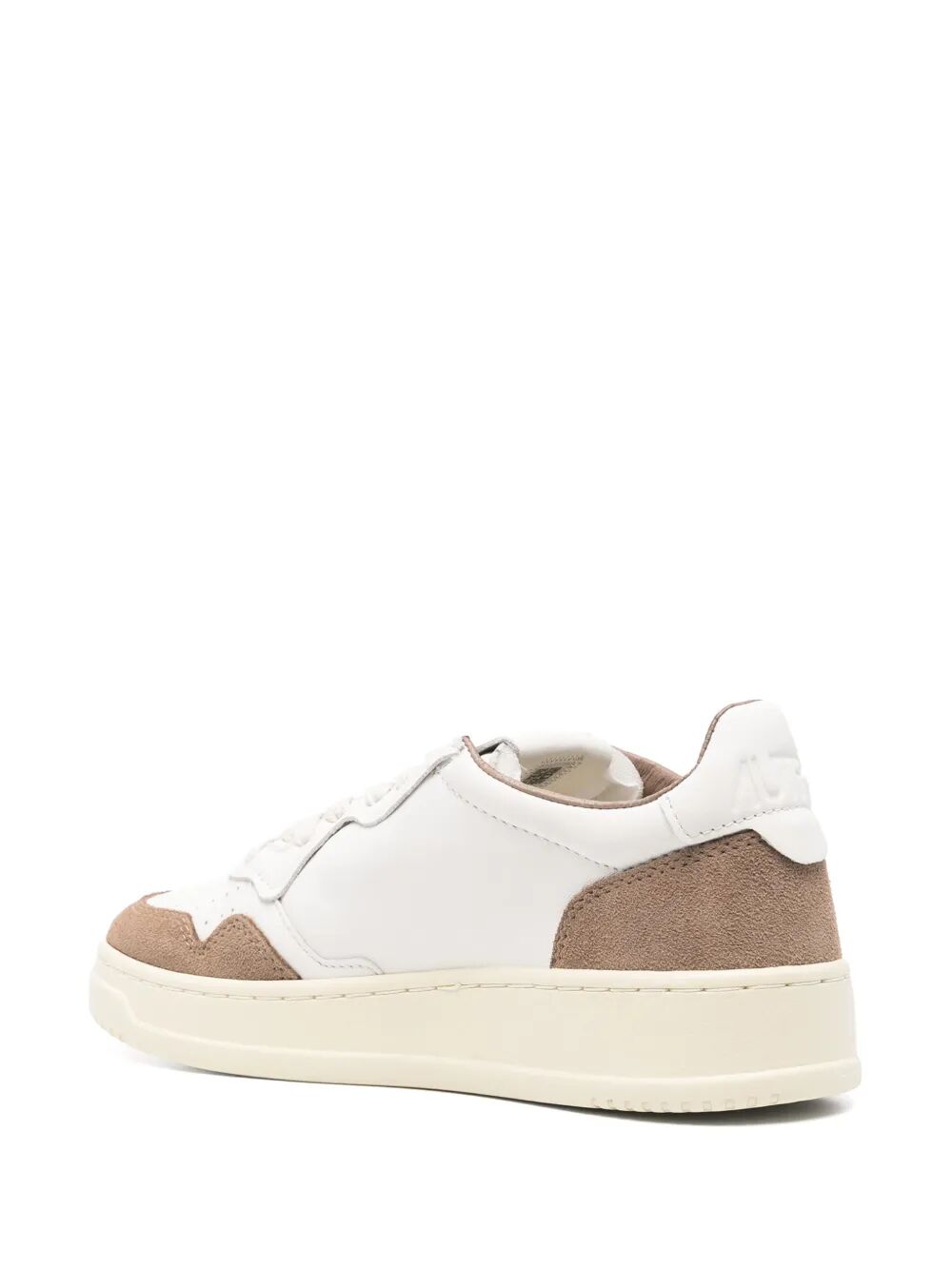 MEDALIST LOW SNEAKERS IN WHITE AND TOBACCO LEATHER AND SUEDE