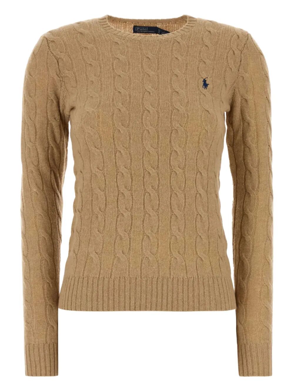 CABLE WOOL AND CASHMERE CREWNECK JUMPER