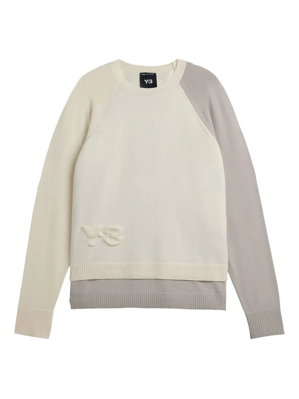 LOGO-EMBOSSED COLOUR-BLOCK SWEATER