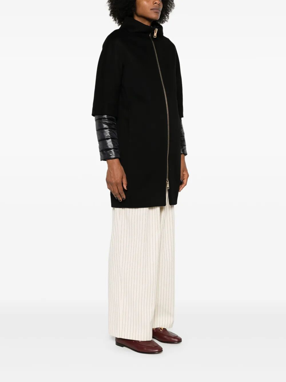 DETACHABLE-PANELS VIRGIN-WOOL COAT