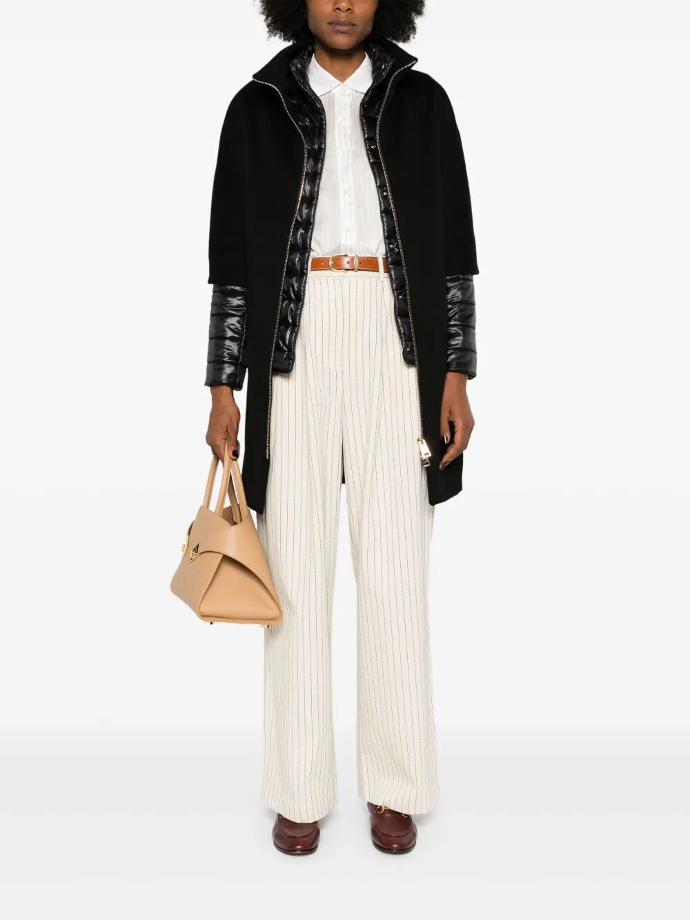 DETACHABLE-PANELS VIRGIN-WOOL COAT