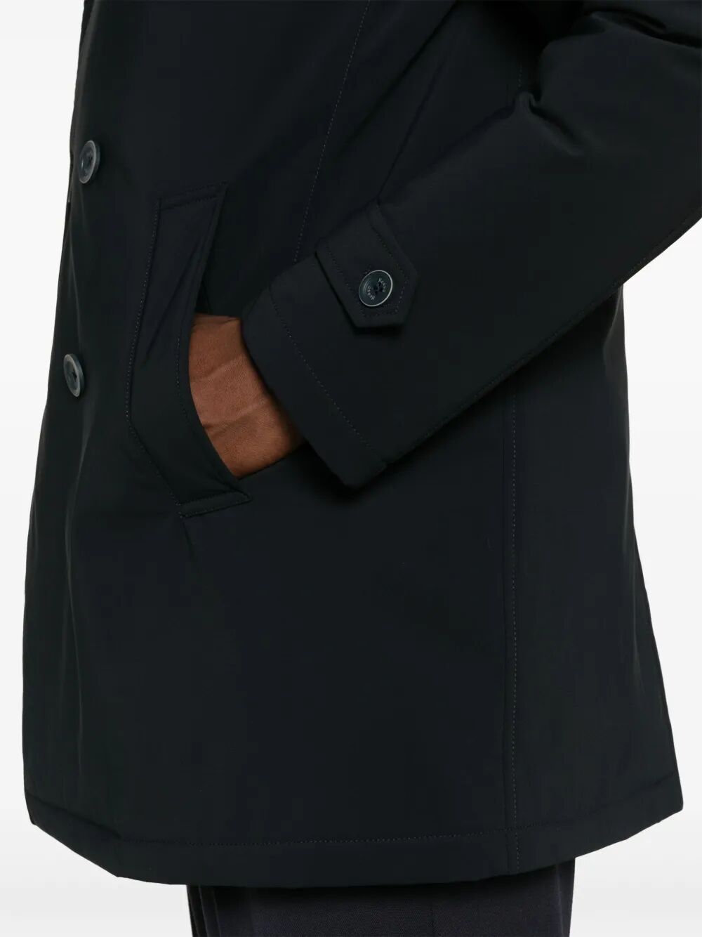 DOUBLE-BREASTED NYLON DOWN JACKET