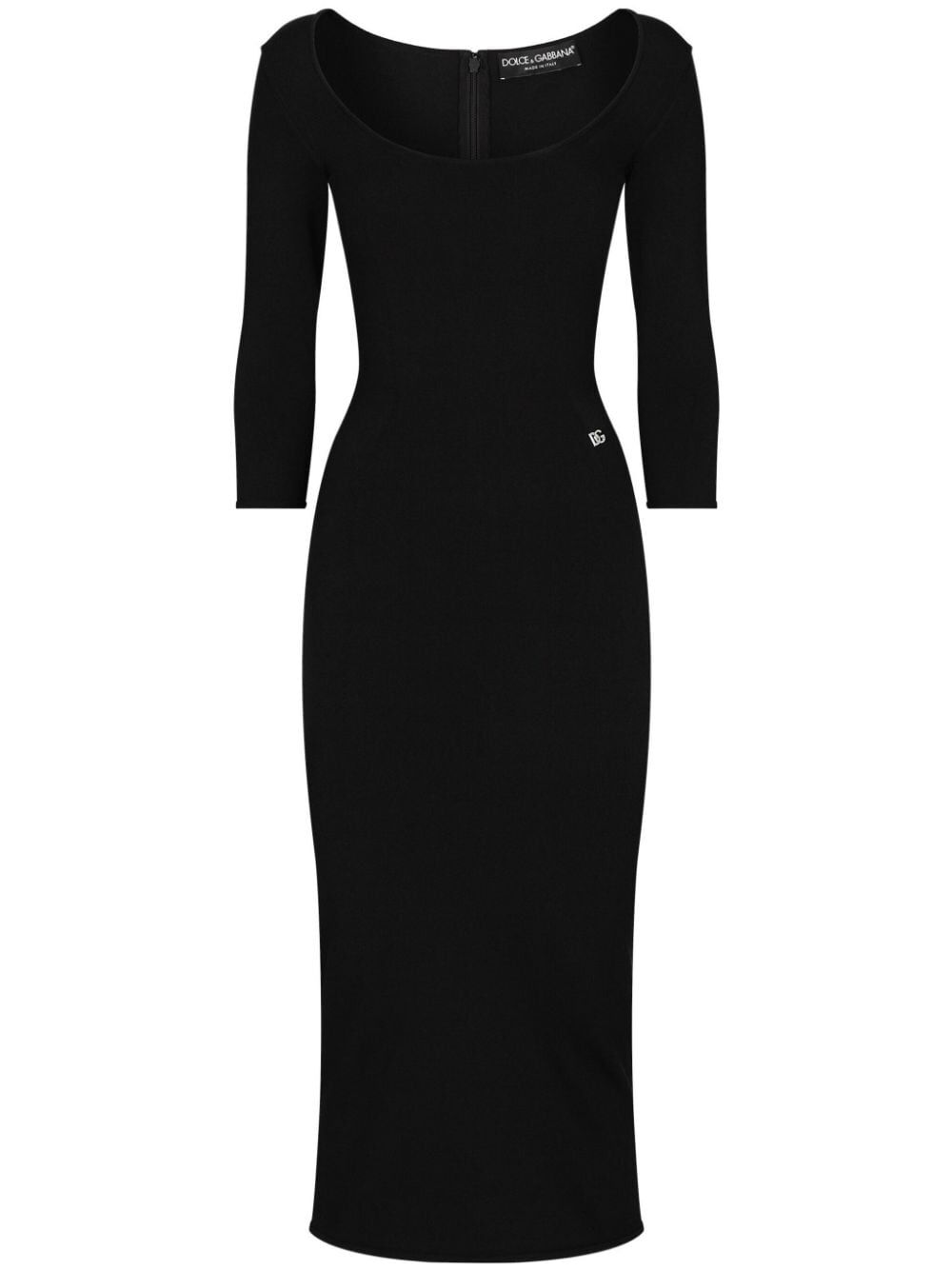 ABITO MIDI ADERENTE BLACK SICILY