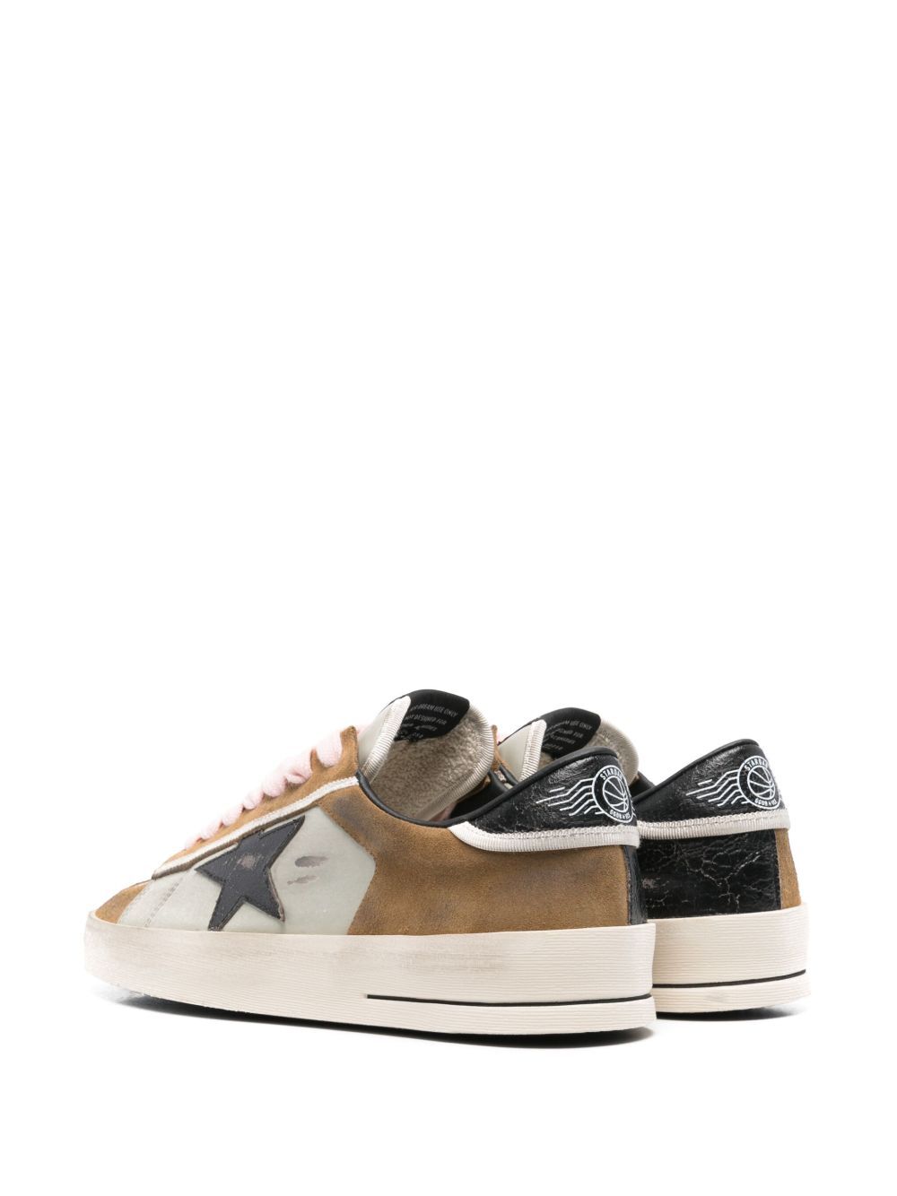 STARDAN TWO-TONE DISTRESSED FINISH SNEAKERS IN LEATHER AND SUEDE