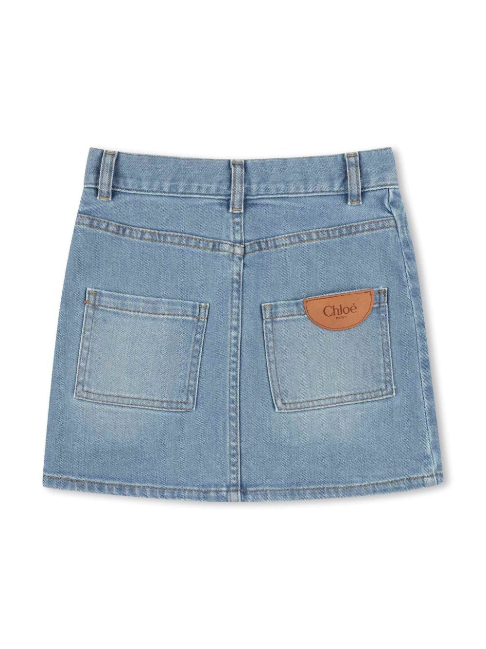 PATCH POCKETS DENIM SKIRT