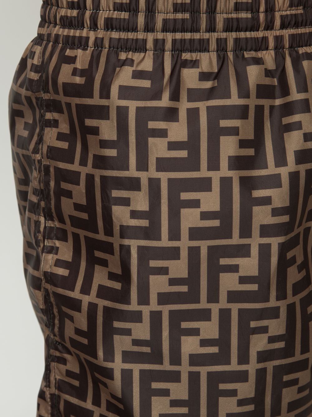 TECH FABRIC WITH ALL-OVER FF PATTERN SWIM SHORTS