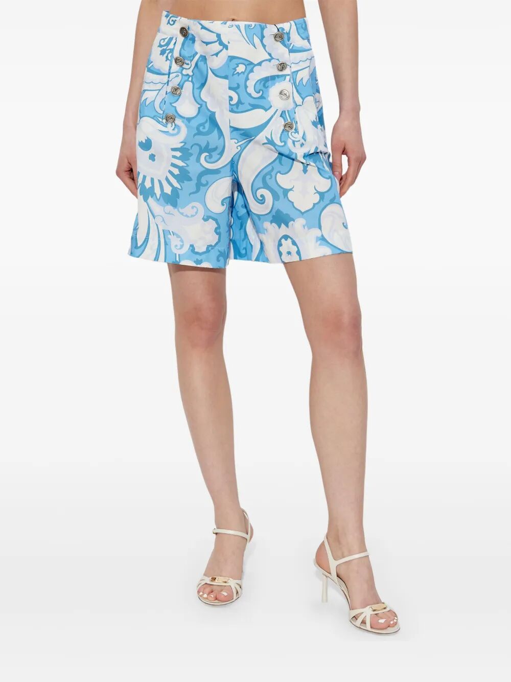 PAISLEY-PRINT COTTON SHORTS