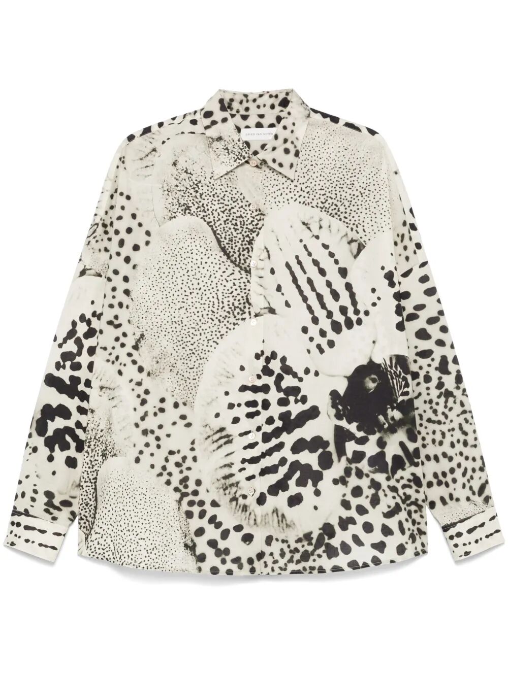 ORCHID PETAL PRINT COTTON COCOON SHIRT
