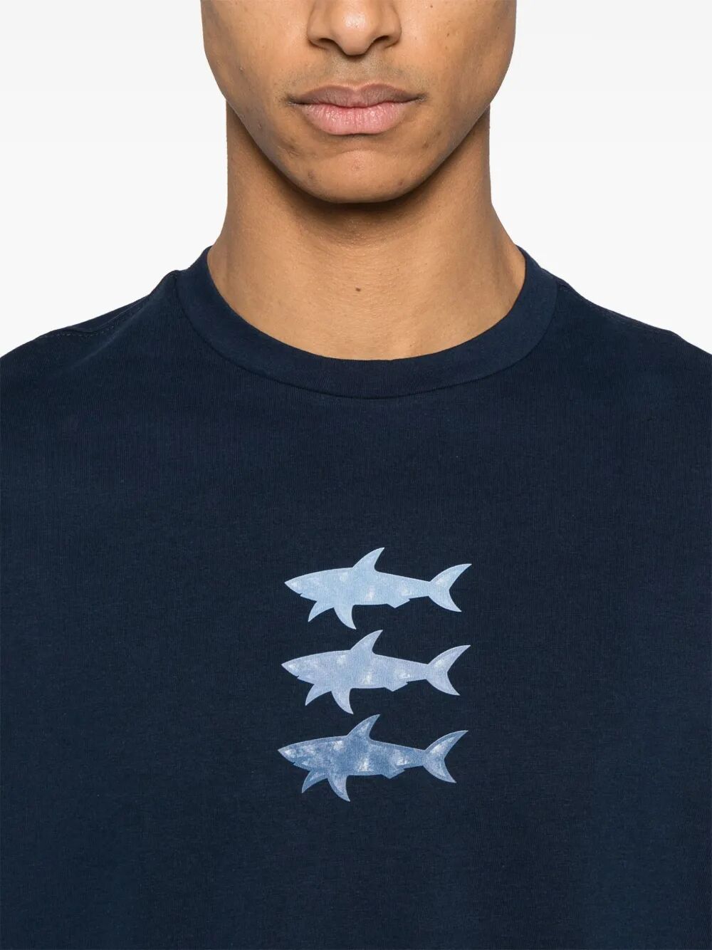 SHARKS PRINT COTTON JERSEY T-SHIRT