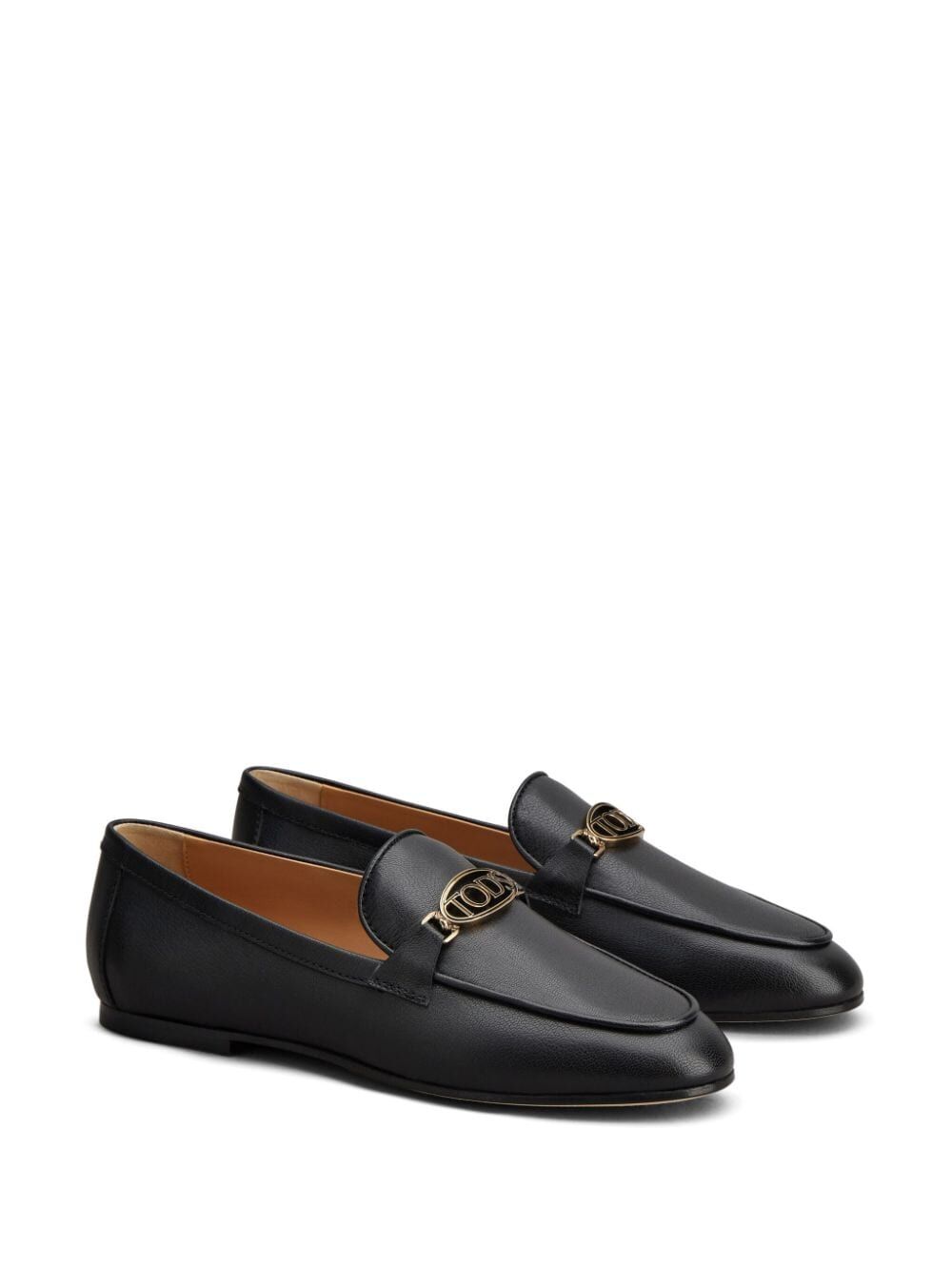 MOCASSINO IN PELLE LOGO OVALE