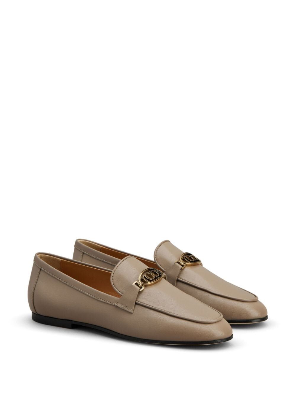 MOCASSINO IN PELLE LOGO OVALE
