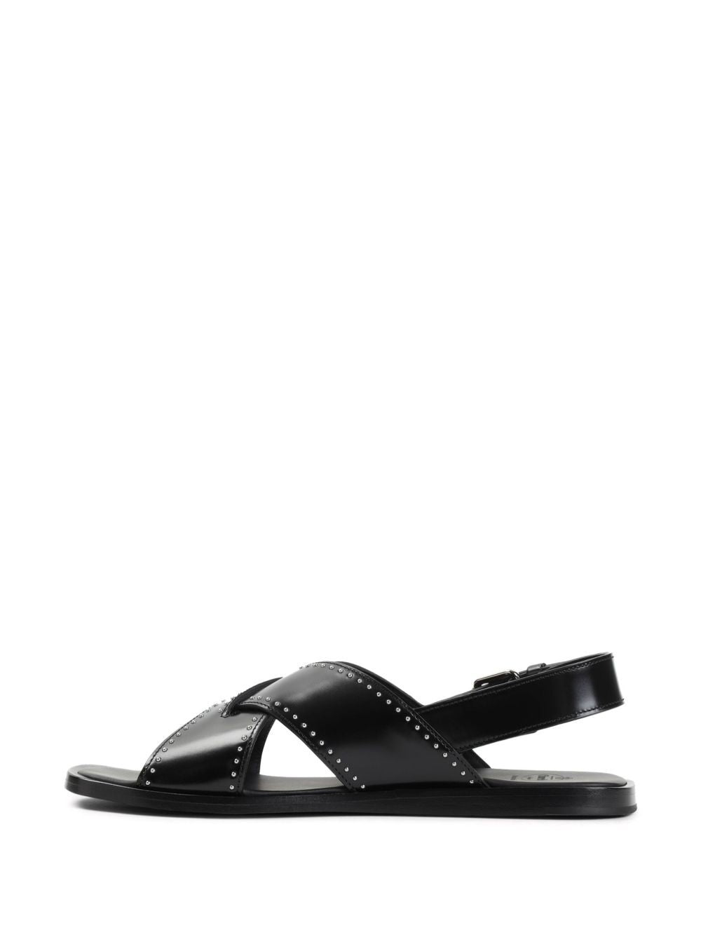 STUD-EMBELLISHED CROSSOVER FLAT SANDALS