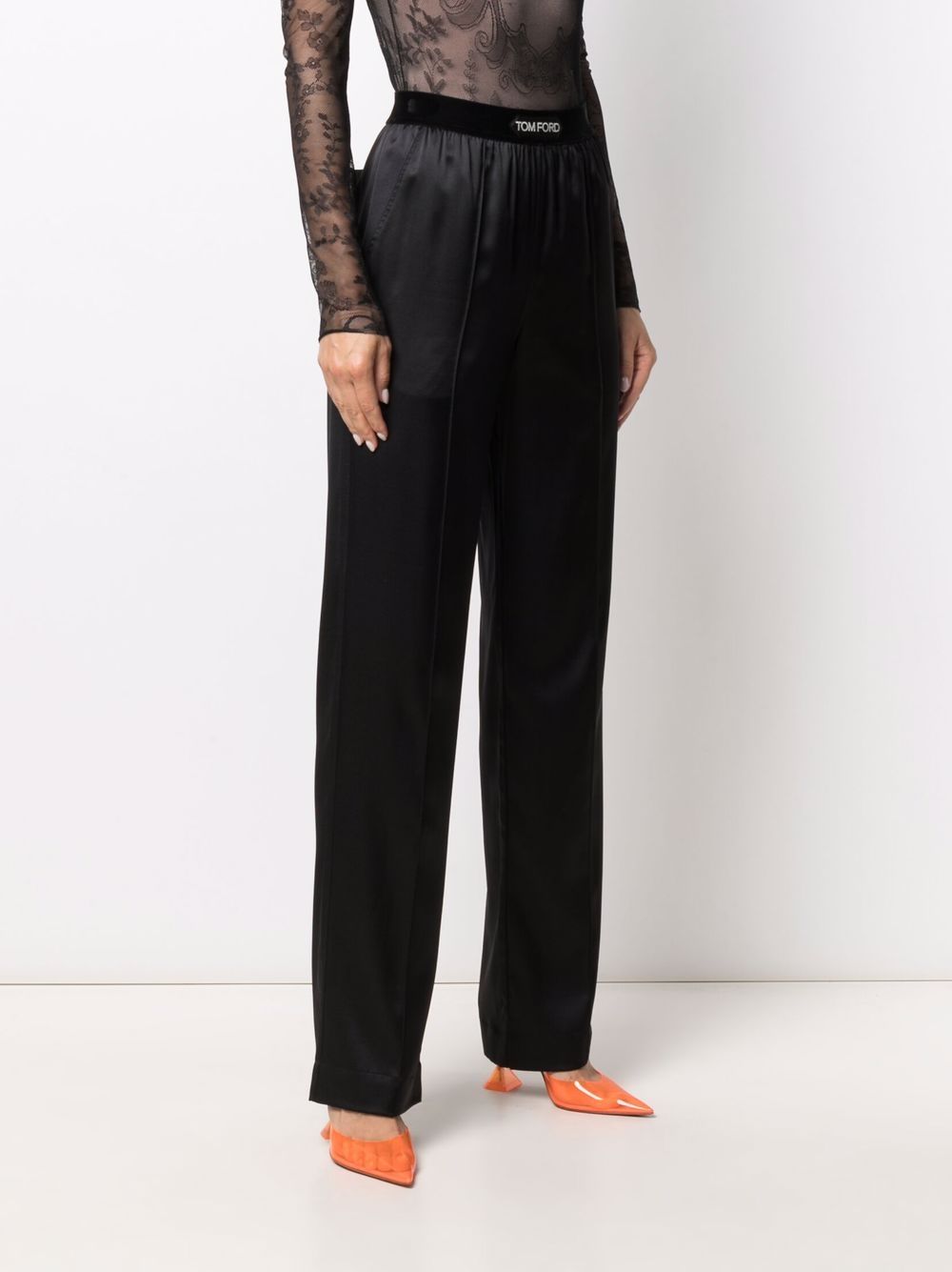 STRETCH SILK SATIN PJ PANTS