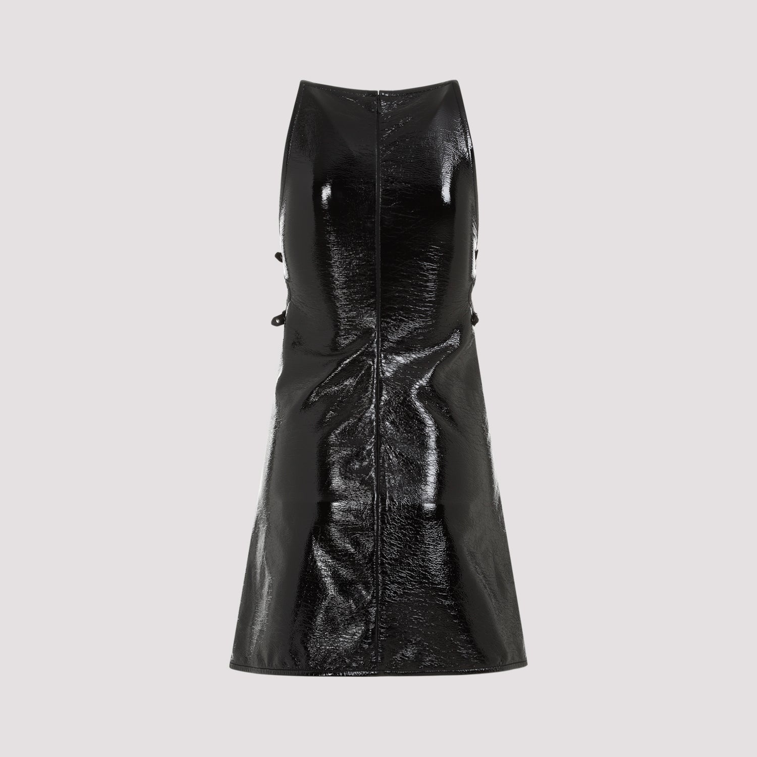 Slash Buckle Vinyl Dress