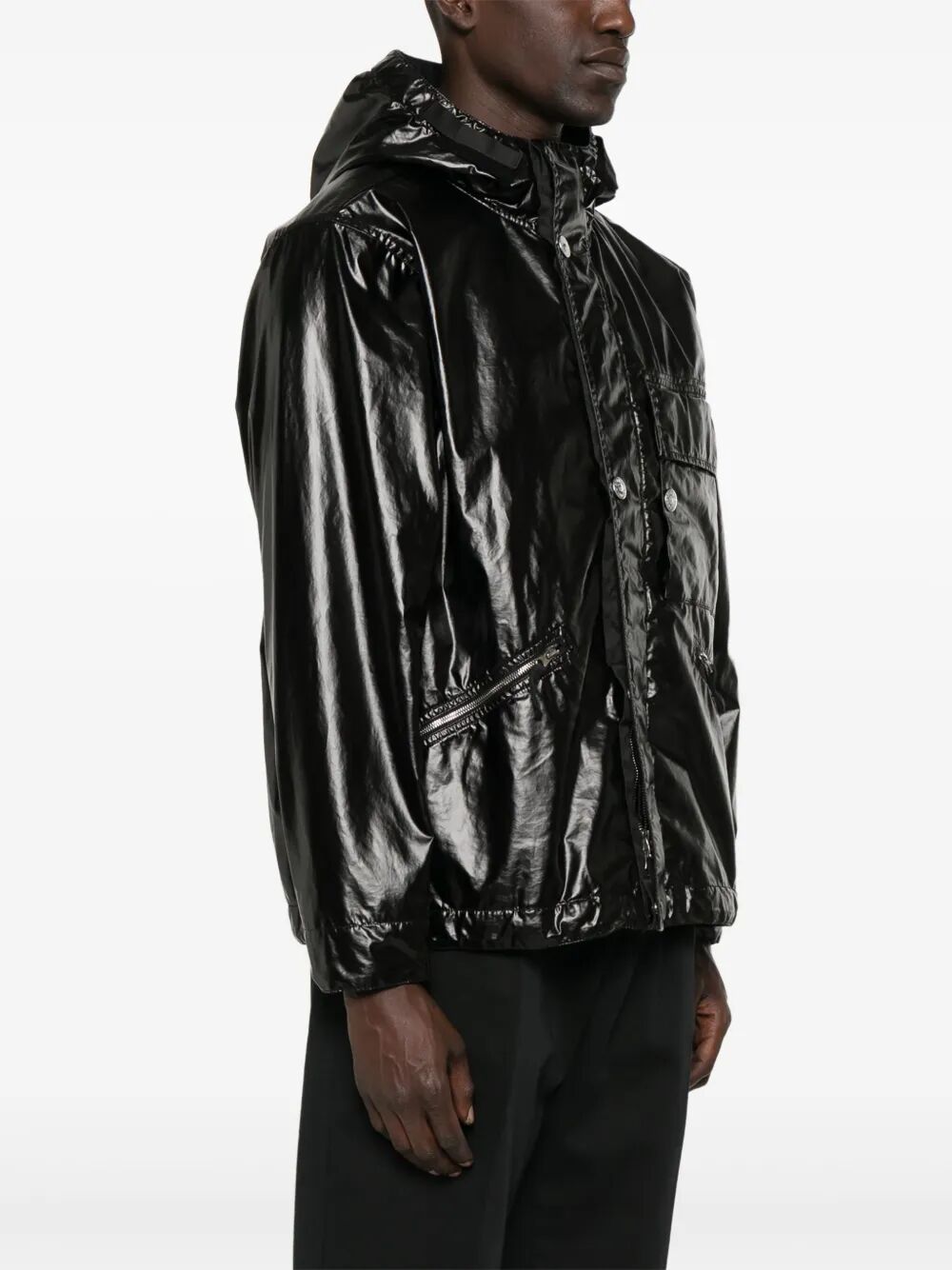 ULTRA-LIGHT COTTON LAMINATED HOODED PADDED JACKET