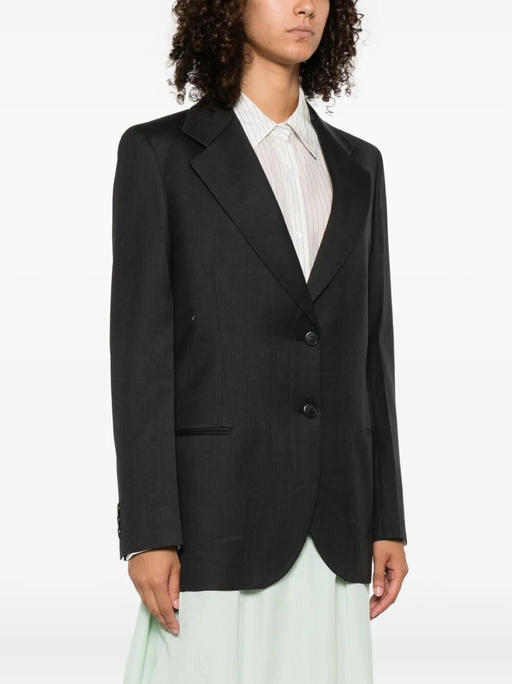 NOTCHED-LAPELS WOOL BLAZER