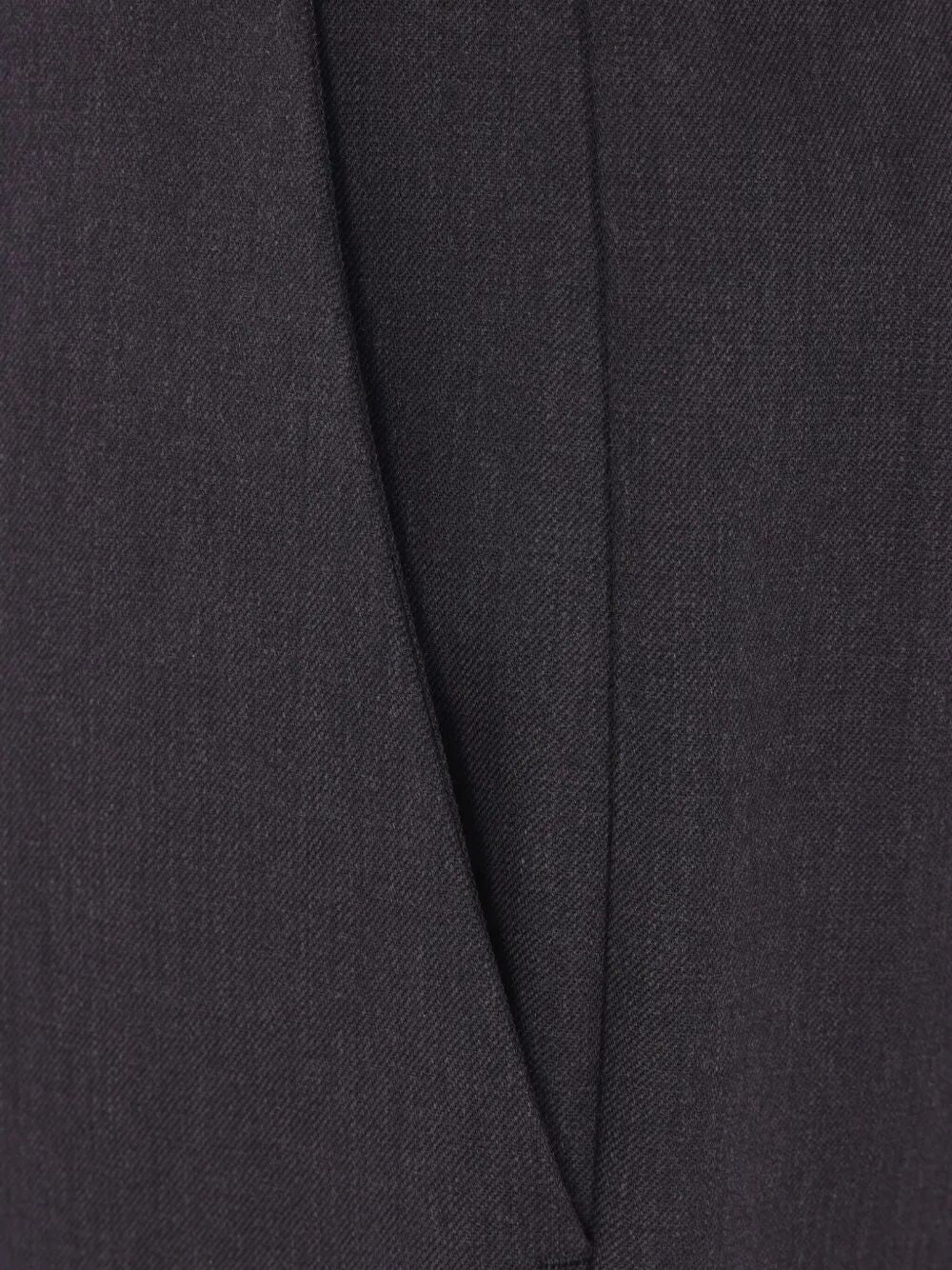 SAFETY-PIN DETAIL WOOL TROUSERS