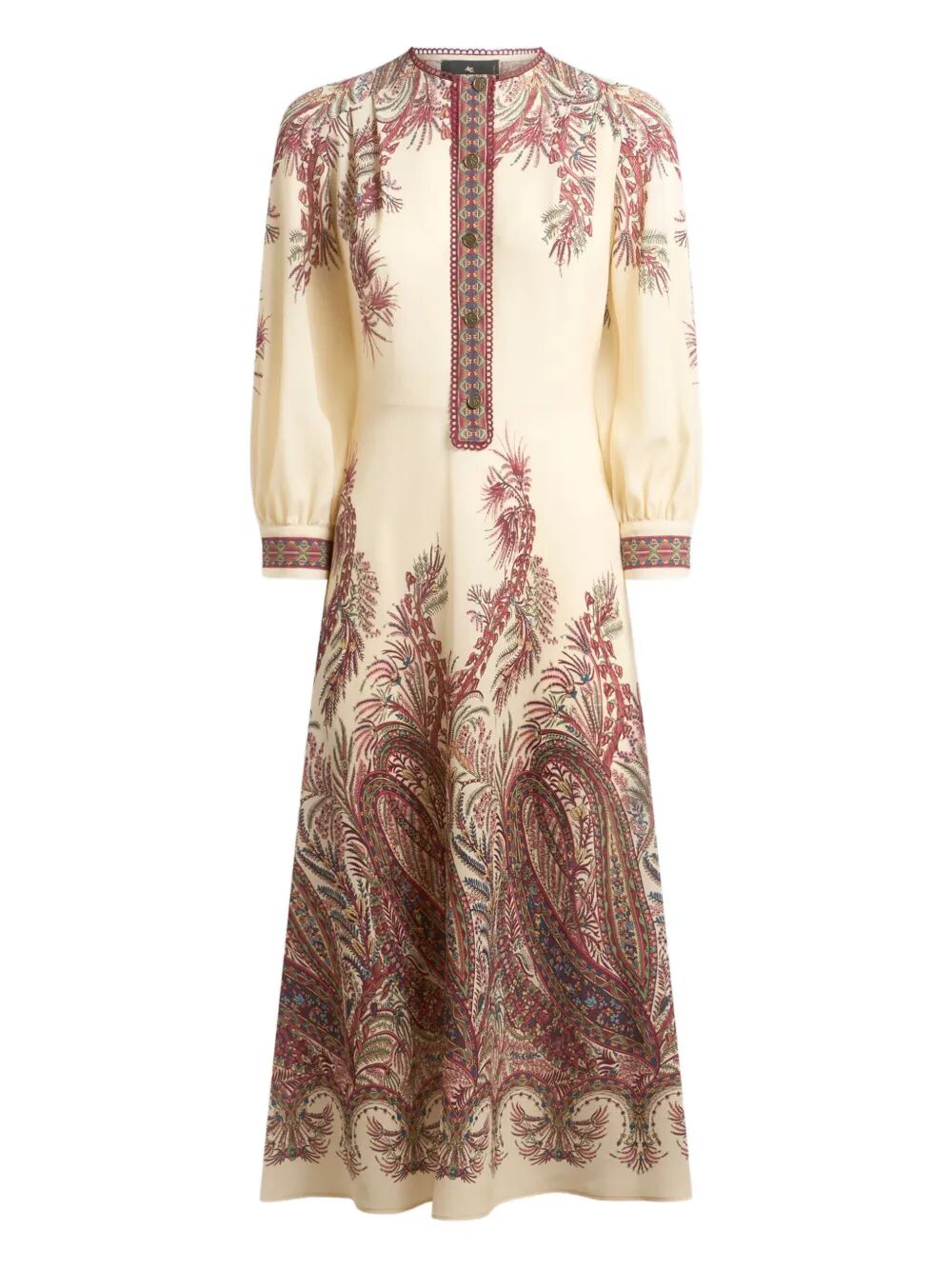 SABLE MIDI DRESS WITH FLORAL PAISLEY PRINT