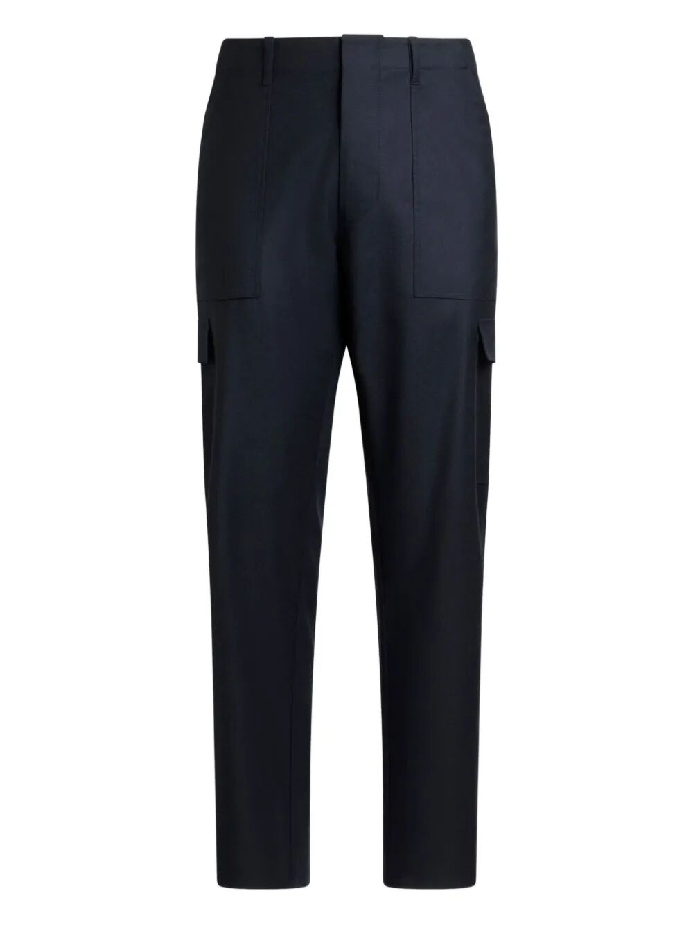 WOOL FLANNEL CARGO TROUSERS